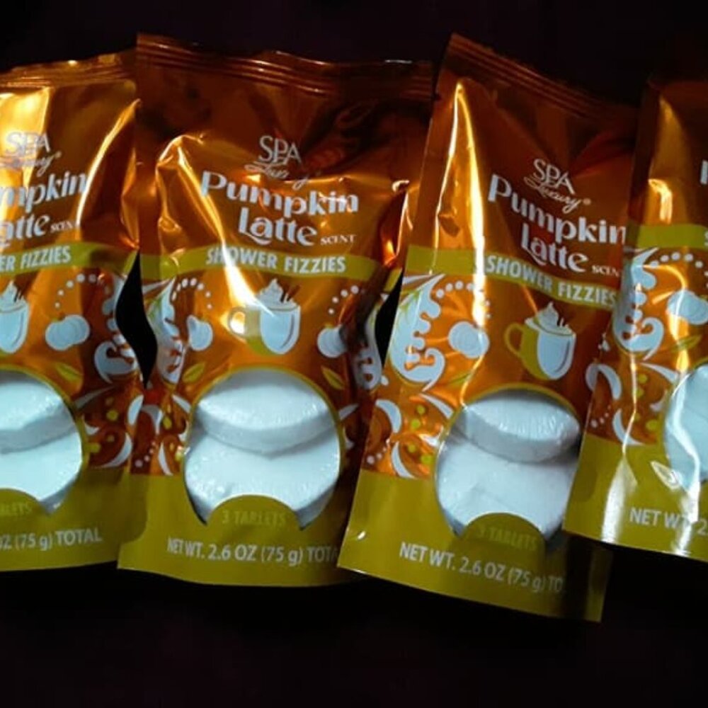 5 PCS SPA LUXURY FIZZIES + PUMPKIN CHAI LATTE SCENTED LIMITED EDITION FOOT MASK